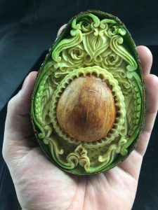 Carved avocado